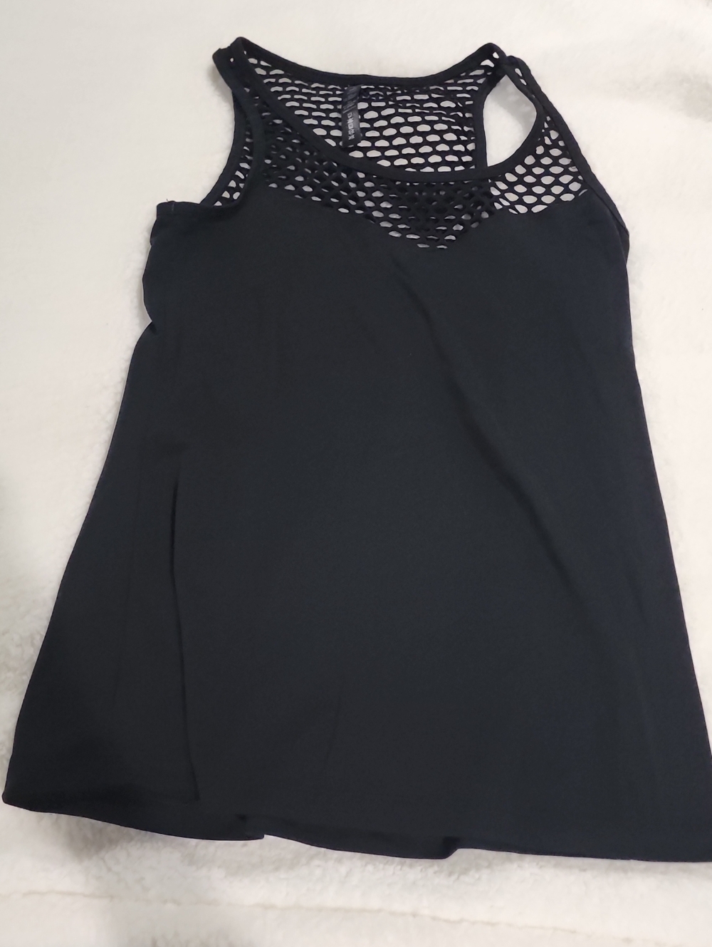 90 Degree By Reflex Black Mesh Yoke Tank Top